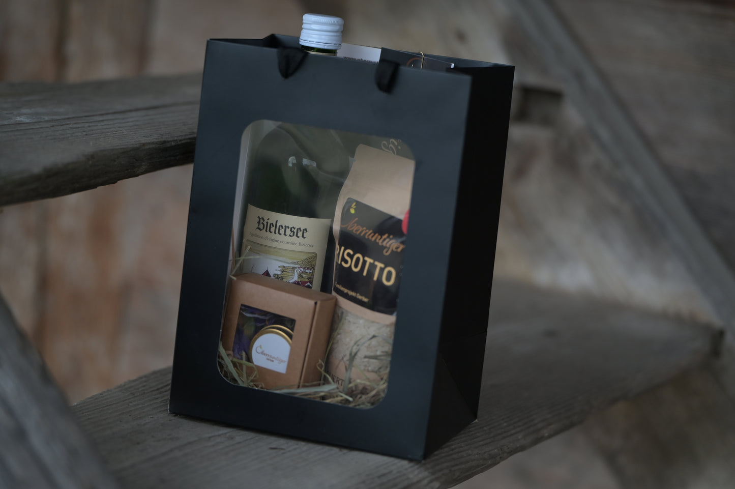 Geschenktasche 0.25g Safran, Reis und 0.5dl Weisswein